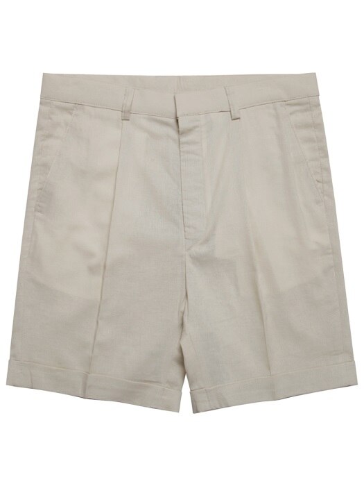M#1570 linen set-up shorts (ivory)   
