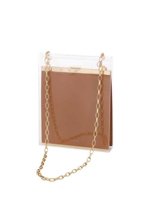 ACRYLIC-COVERED CHAIN BAG (CAMEL)