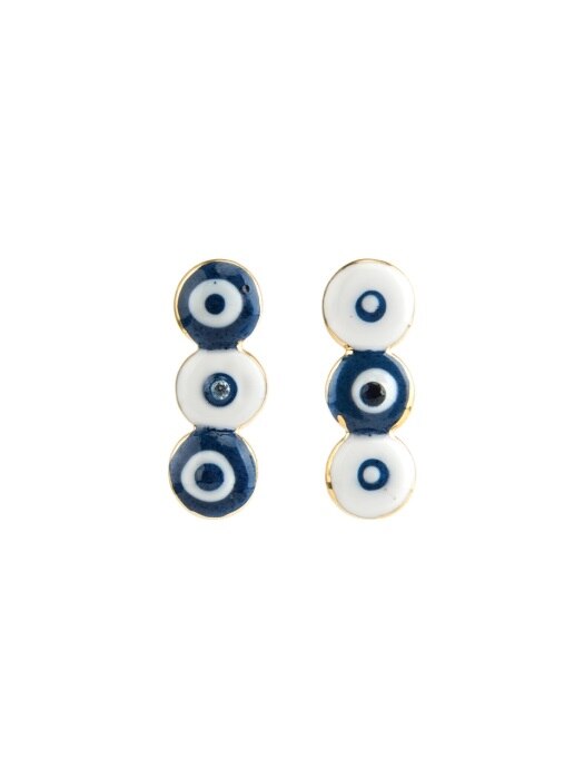 3round bold earring(Blue)