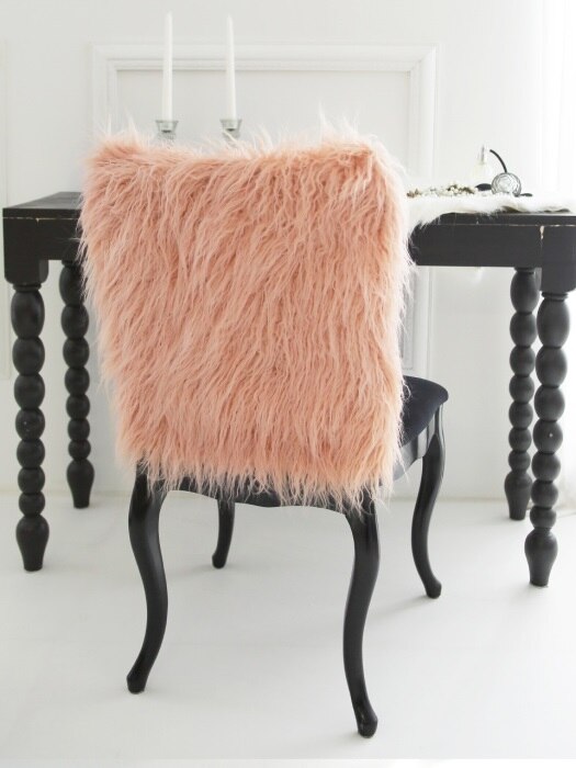 러블리 램 fur 체어커버-핑크
