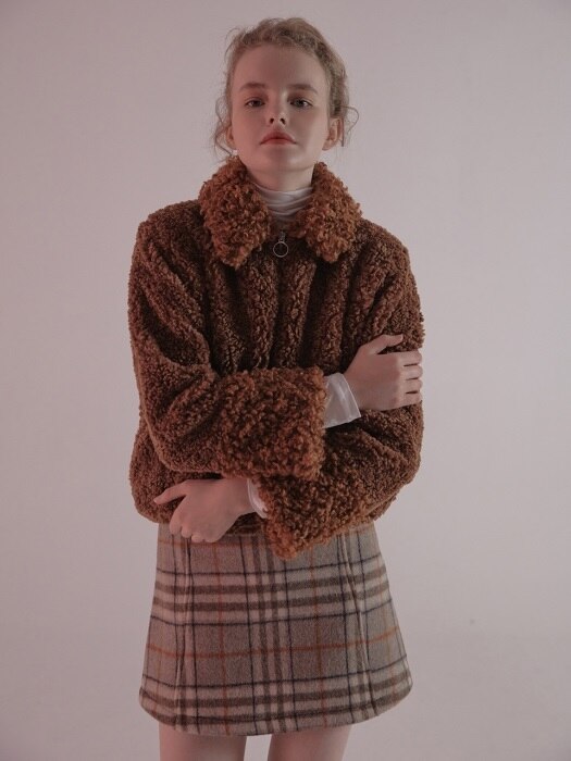 MGMG BOA FUR JACKET_BROWN