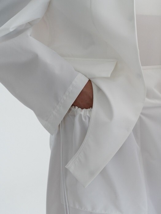Shirring detailed pocket long skirt