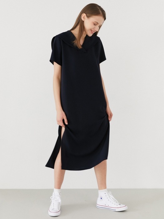 sailor collar dress-navy