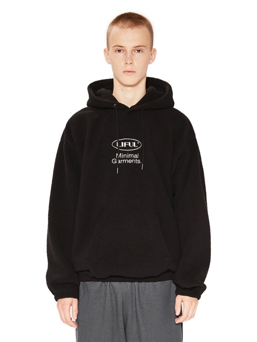 FLEECE LOGO HOODIE black