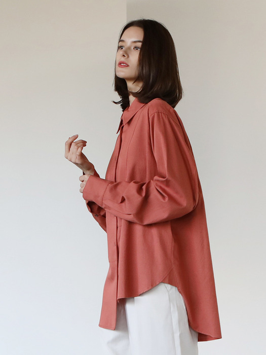 Unbalance overfit shirt_Orange