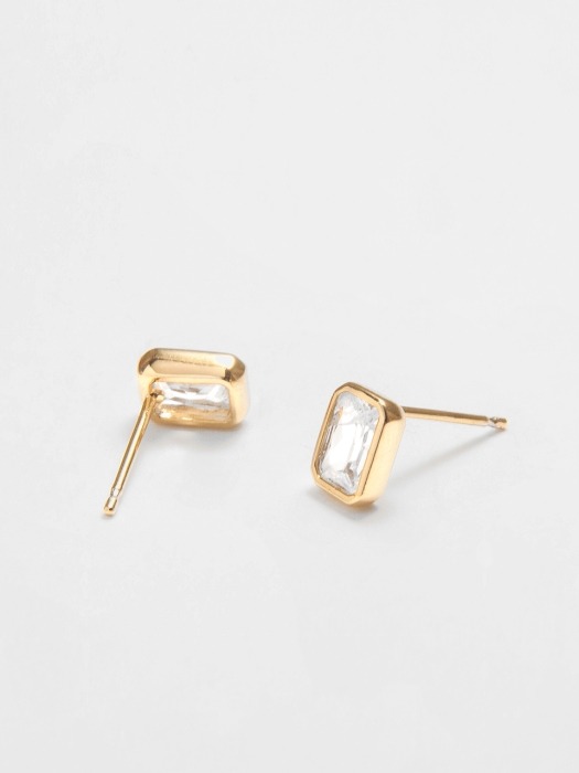 SQUARE SPARKLE POST EARRING
