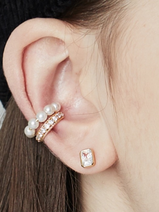 SQUARE SPARKLE POST EARRING