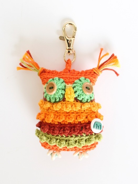 Owl fairy keyring (neon orange)