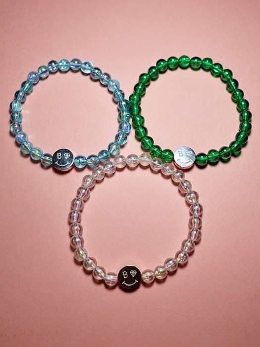 Smile Acrylic beads bracelet 스마일 투명 아크릴 비즈팔찌 3color