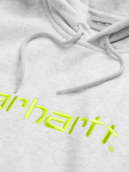 HOODED CARHARTT SWEATSHIRT_ASH HEATHER/LIME