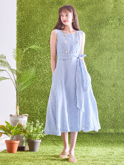 Monica Stripe Dress [Pure Blue]