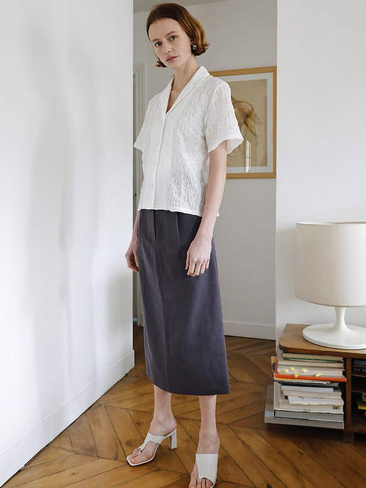 Paper Linen Skirt in Dusty Grey