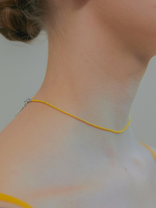 yellow ball chain necklace (choker)