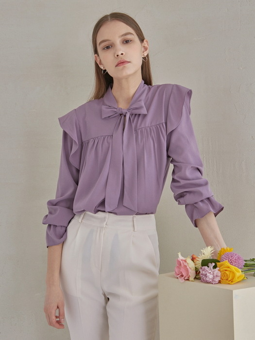 RUFFLE TIE BL_PURPLE