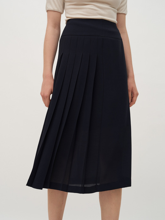 TTR FRONT PLEATED SKIRT 2COLOR
