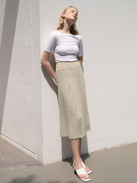 TTR FRONT PLEATED SKIRT 2COLOR
