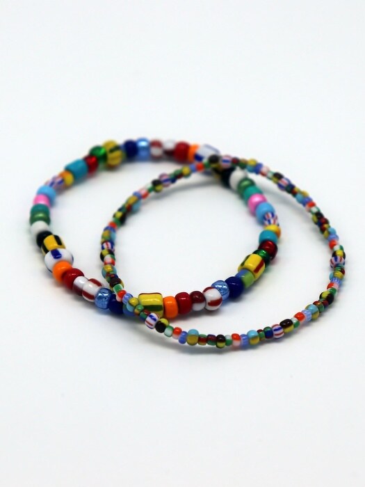 Print beads mix layered Bracelet 레이어드 패션 비즈팔찌