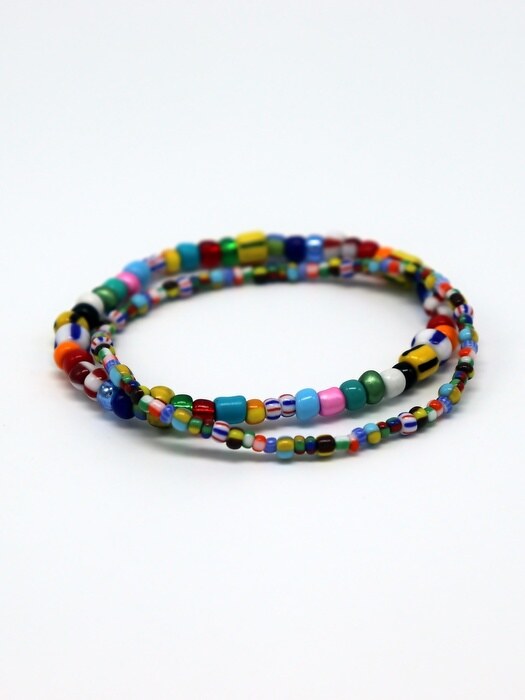 Print beads mix layered Bracelet 레이어드 패션 비즈팔찌