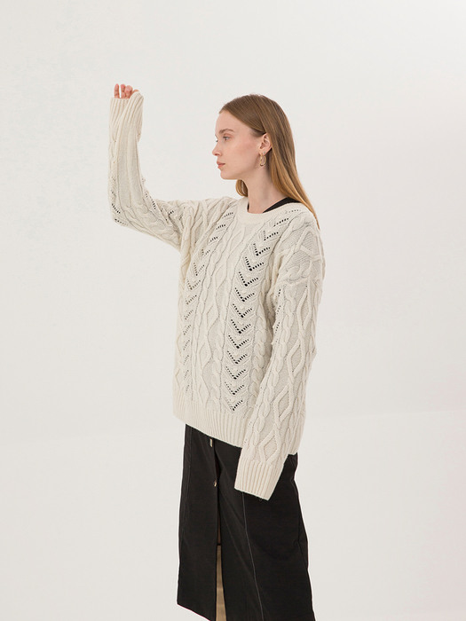 See-through Cable Knit 2 Color