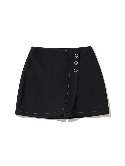 Rose Skirt Pants [BLACK]