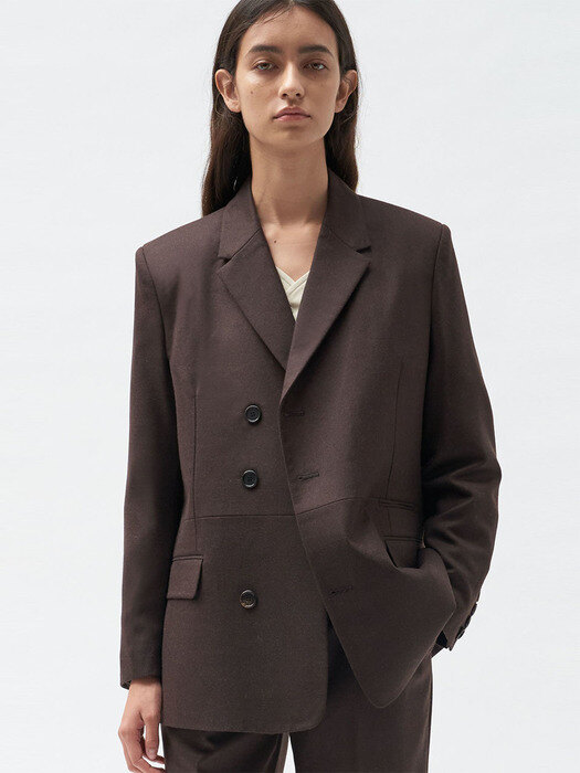 wool pocket blazer (brown)