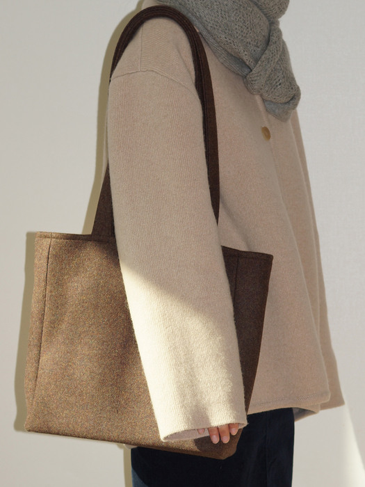 Brown Wool Shoulder Bag