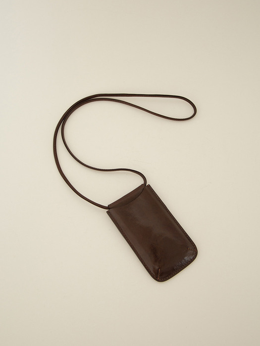 SS21 Mini Crossbody Wallet Dark Brown