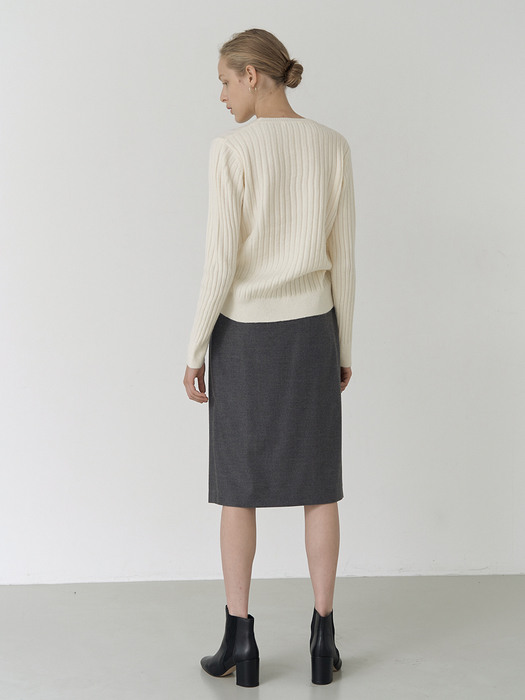 [리퍼브] WOOL PLEATED SKIRT_GRAY