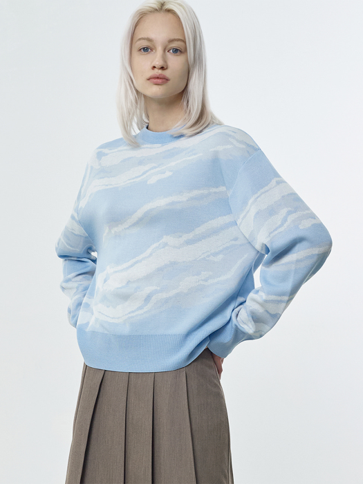R MARBLE KNIT TOP [2colors]