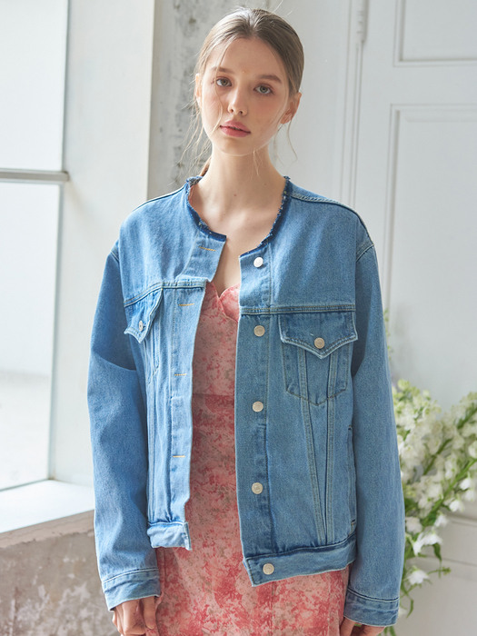 planet-86 non collar denim jacket_blue