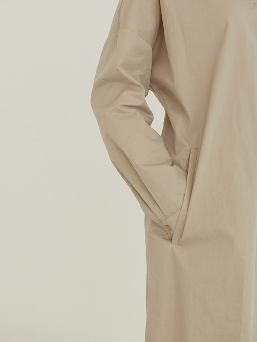 belted v shirt dress _ greyish beige
