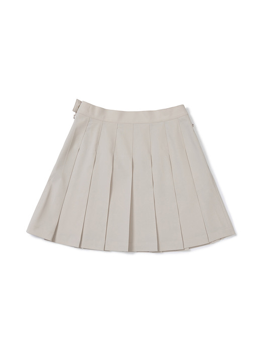 New Pleated Skirt Beige