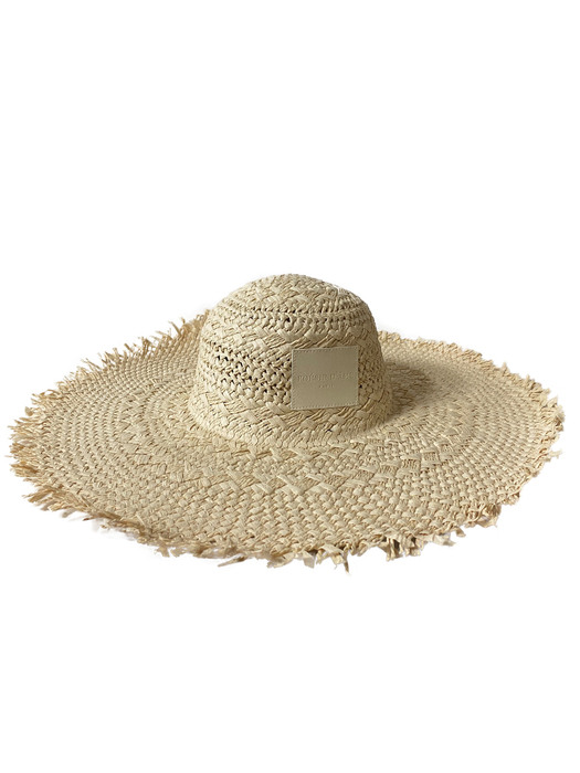 Wide Raffia capeline hat