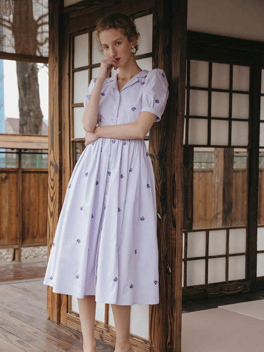 Lilac side pocket wide dress