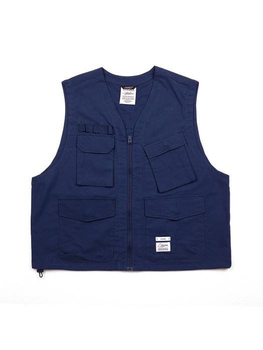 TECH LINEN VEST NAVY