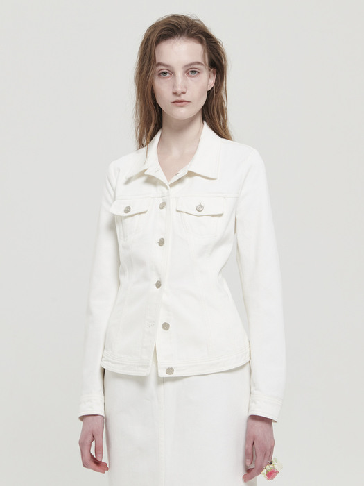 WAIST SILHOUETTED JACKET-white