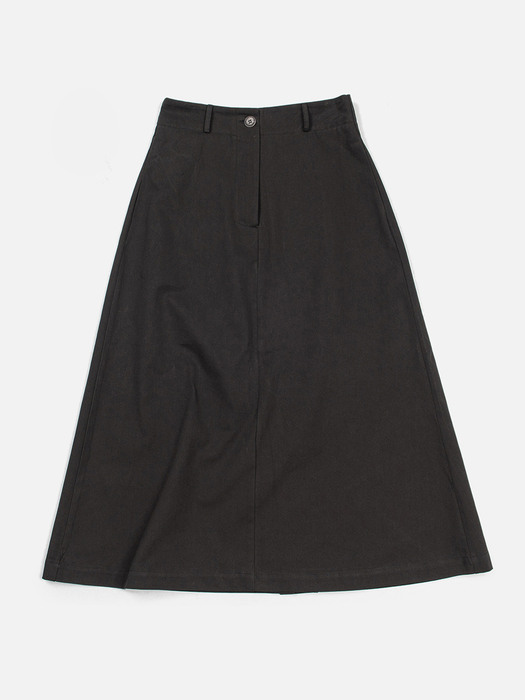 Fine long skirt-black