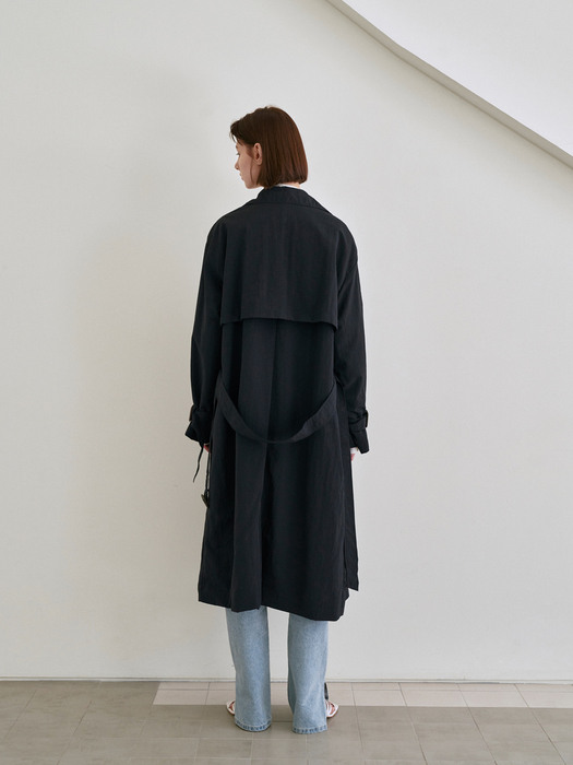 EVER TRENCH LONG COAT_NAVY