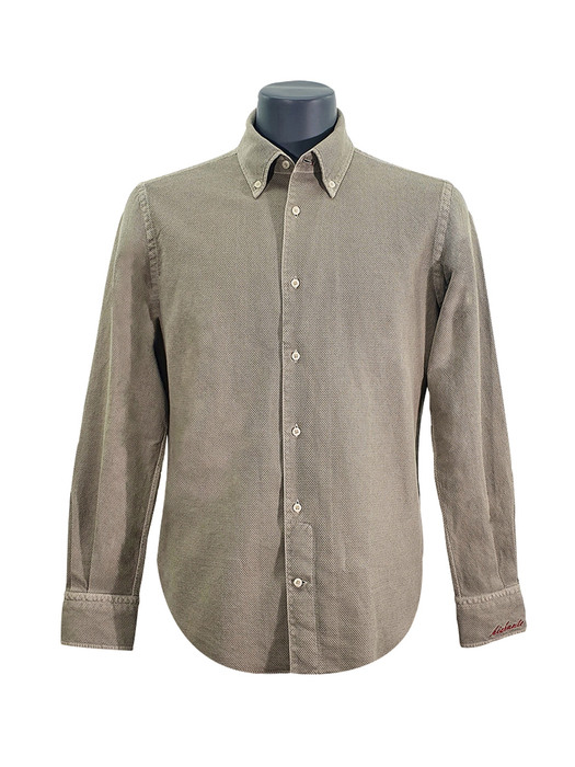 birbante button down shirt  l/beige