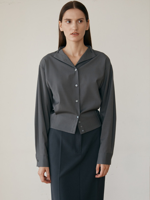 Blouson blouse (grey)