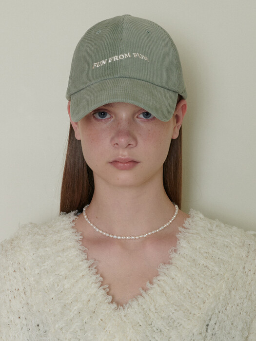 Wave logo ball cap_ corduroy mint