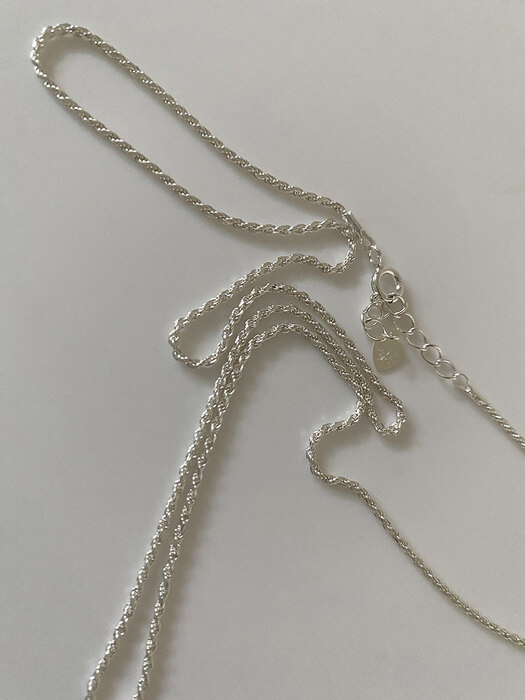 [925silver]Thin rope long necklace