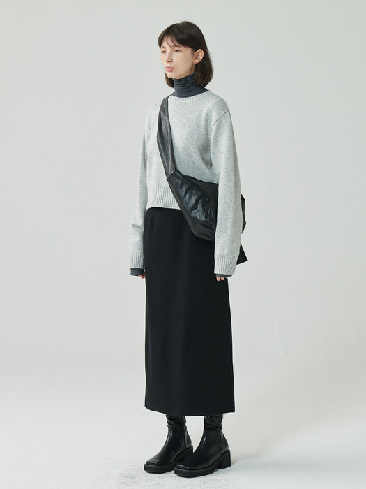 hosi wool skirt_black