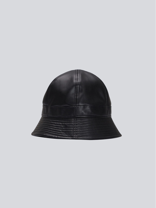 c-logo bucket hat (leather)_black