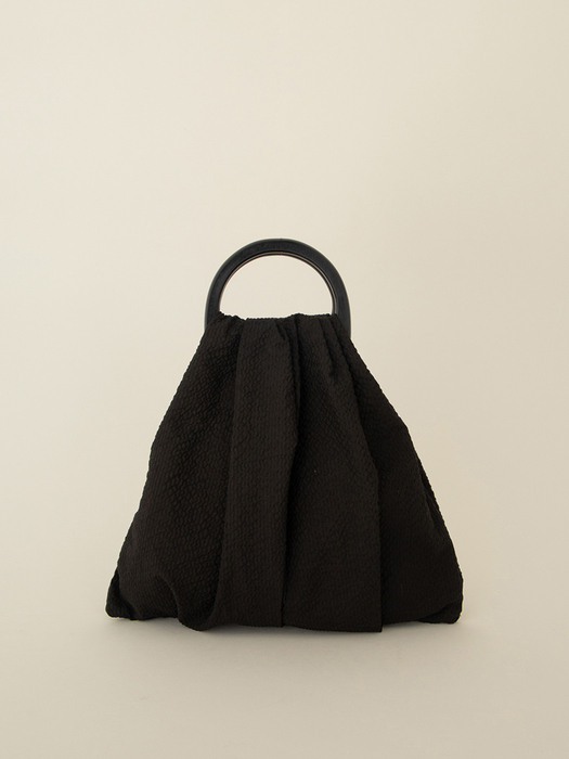 Wood Handle Mini Tote Black