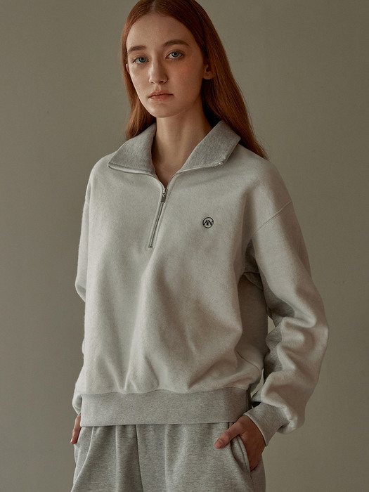 Half zip-up sweatshirt (gray)