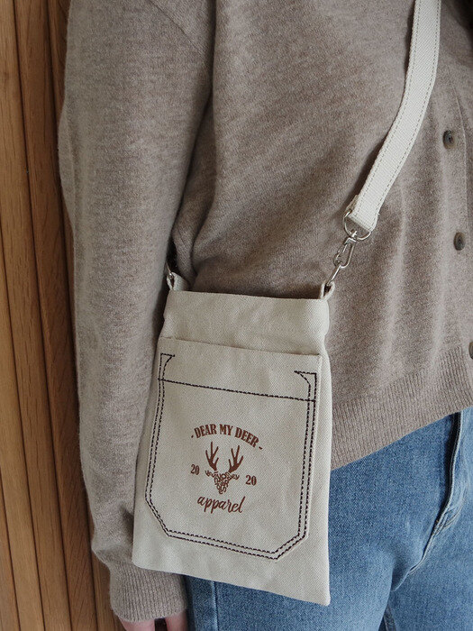 Stitch pocket Mini bag_Ivory