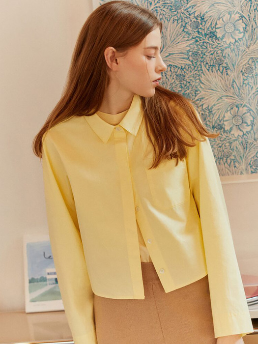 Long Sleeve Crop Shirts  Butter Yellow (WE2260T30E)