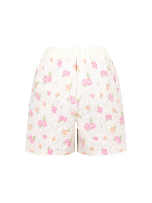 SPRING FLOWER KNIT SHORTS (CREAM)