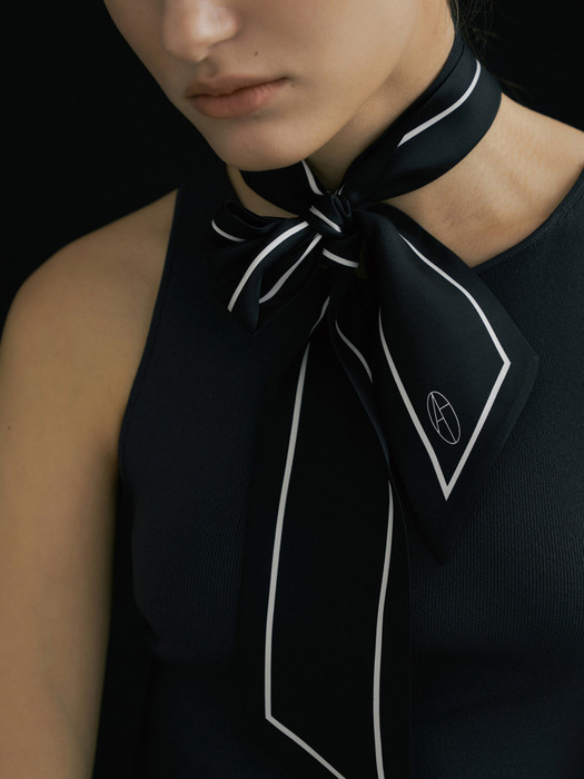 Long Twilly Silk Scarf - Black